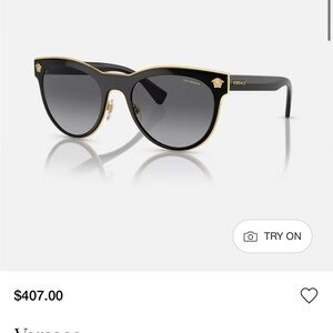 Versace Women's Sunglasses in Black with Gold Trim
